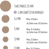 Gravur Kette personalisierbar 925er Silber Geburtsstein runder Anhänger