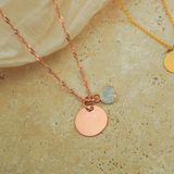 Gravur Kette personalisierbar 925er Silber Geburtsstein runder Anhänger