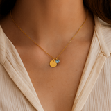 Gravur Kette personalisierbar 925er Silber Geburtsstein runder Anhänger