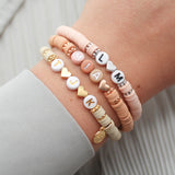 Name Initial Armband Heishi Perlen 6 mm personalisiert