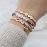 Name Initial Armband Heishi Perlen personalisiert
