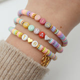 Name Initial Armband bunt Heishi Perlen personalisiert