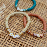 Name Initial Armband Heishi Muschel Perlen personalisiert