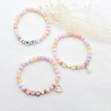 Name Initial Armband bunt Naturstein Perlen personalisiert