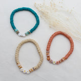 Name Initial Armband Heishi Muschel Perlen personalisiert
