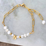 Pearl Initial Armband